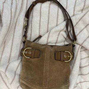 Brown Suede COACH Shoulder Boho Bag